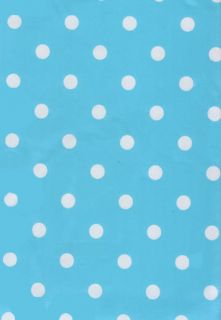 Blue Polka Dot Vinyl Patio Tablecloth Umbrella Hole Zipper 60 x 84 