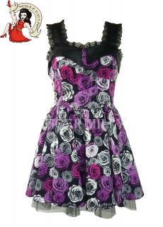 BLEEDING floral ROSE micro MINI goth emo DRESS BLACK SIZE 8 16