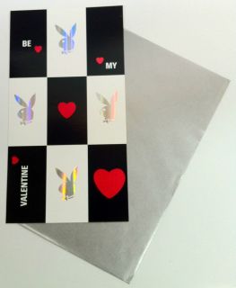 PLAYBOY OFFICIAL BE MY VALENTINE GREETING CARD WITH SILVER ENVELOPE 