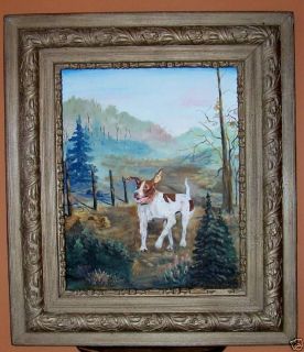 Original Painting English Pointer Bird Dog Framed