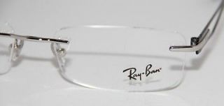 NEW AUTHENTIC RAYBAN EYEGLASSES FRAMES RB 6194 2501 SILVER & BLACK 
