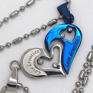 Split Heart I LOVE YOU Stainless Steel Pendant/Necklace