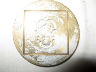   Island Hope Symbol Notary Type Seal Stamp Embosser Disc Vintage cab