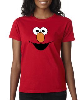 Elmo Face Sesame Street Character Cartoon Ladies Tee Shirt