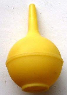 Vintage old soviet medical mini yellow rubber bulb enema