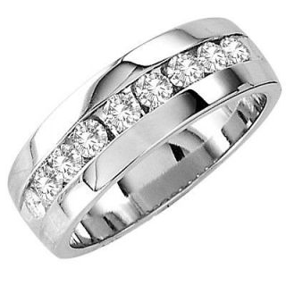   CT BRAND NEW MENS COMFORT FIT DIAMOND WEDDING BAND ROUND CHANNEL RING