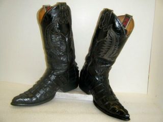 Mens Black Alligator Cowboy Boots sz 8.5EE (#10366)