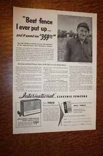 Vintage Advertisment International Electric Fencer 1957
