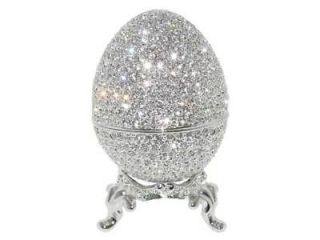 Swarovski Crystal Russian Faberge Imperial Silver Egg
