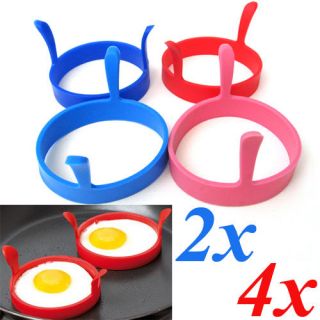 2x/4x Kitchen Silicone Egg Fried Fry Frier Oven Poacher Poach Ring 