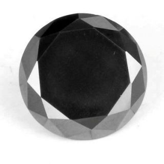 Authentic Loose 3.10 Ct Jet Black Diamond Round Cut AAA Deluxe Quality 