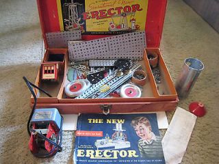 1951 No. 7 1/2 Erector Set In Case With All Parts & Working Motor;A.C 