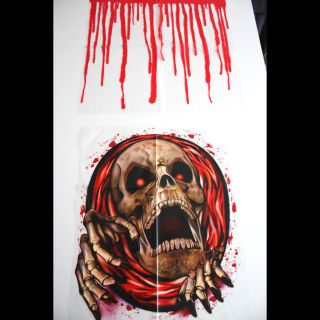 Bloody Horror~SKELETON TOILET SEAT LID COVER~Halloween Party Bathroom 