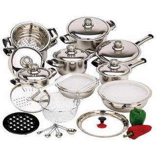 Chef’s Secret 28pc 7 Ply Stainless Steel Waterless Cookware Set 12 