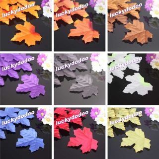 100pcs Fall Maple Leaves Silk Flower Petals Wedding Party Decorations 