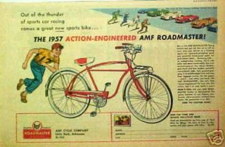 1957 AMF Flying Falcon Roadmaster Bicycle Memorabilia Bike Art AD