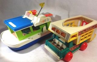 Vintage 1972 Fisher Price Little People Happy Houseboat and Play 