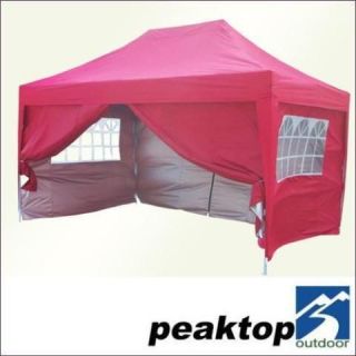 Peaktop 10x15 EZ Pop Up Party Tent Canopy Gazebo Red