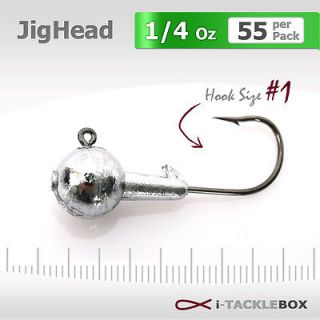   55 1/4 oz JIG HEADS # 1 Lures CRAPPIE BASS WALLEYE Fishing HOOKS jigs
