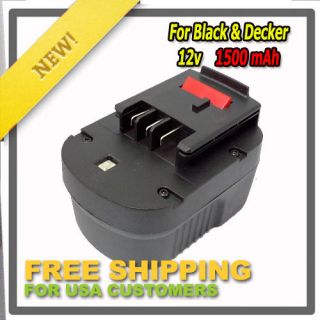 Replacement battery for Black and Decker 12v 1500mAh fits HPB12 FSB12 