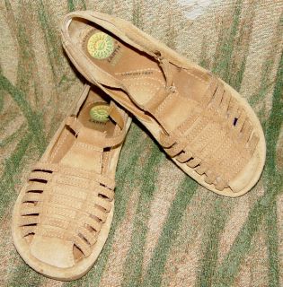 EARTH SPIRIT BROWN LEATHER LEILANI FISHERMAN SANDALS SIZE 7.5M