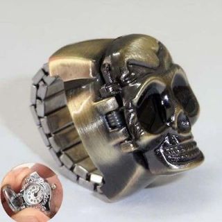 Newly listed Gothic Steampunk Vintage Skull Cover Finger Ring Watch
