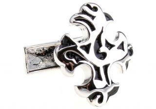 Maltese Cross Antique Black & Silver CUFFLINKS Cuff Links Gothic 
