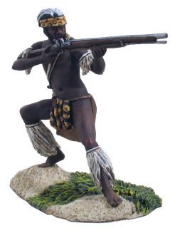 William Britains Zulu War Zulu Warrior Firing Flintlock Musket 20090