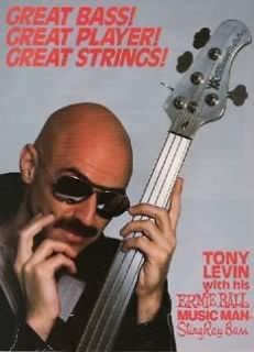 1987 PRINT AD Ernie Ball Sting Ray Guitar Tony Levin
