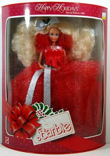 Happy Holidays Barbie   1988   1st in Series  Glittering red gown 