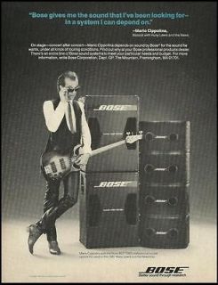   (Huey Lewis and the News) 1987 BOSE 802 BASS GUITAR AMPS 8X11 AD