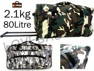 24 Camouflage Camo Wheeled Holdall Suitcase Travel Luggage Flight Bag
