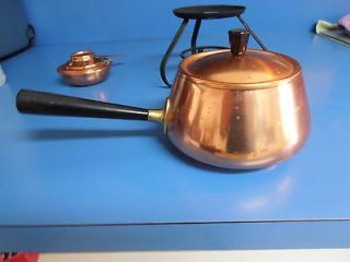   Solid Copper Japan Chafing ~ Fondue Pot Sauce ~ 4 pc Set Very nice