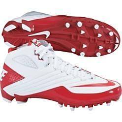   NIKE Air SUPER SPEED TD 3/4 Mid Football Cleats Shoes Red White Size 9
