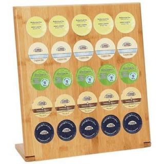 Cup Pods 25 Cup Counter Storage Rack Holder for Keurig K Cups Bamboo 