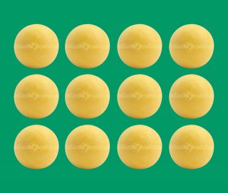 12 Yellow Textured Foosballs Table Soccer Balls Dynamo
