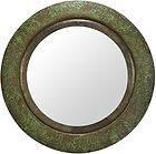Rustic Aged Copper Round Modern Framed Mirror Vanity Wood Wall Themed 