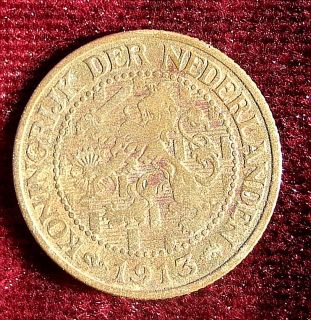 1913 NETHERLAND COIN *2 1/2 CENT KONINGRIJK DER NEDERLANDEN (on 