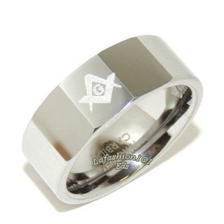   Polish Tungsten Carbide Mens Masonic Freemason Ring SIZE 9,10,11,12,13