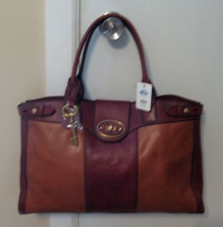 FOSSIL VRI VINTAGE RE ISSUE WEEKENDER MULTI BROWN LEATHER CARRY ALL 