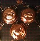 Set Of 3 Rare Old Butter Cake Jello Mold Copper Rooster Duck Rabbit 