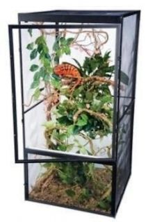 Penn Plax Large Screen Habitat HD Cage for Reptiles, 24 by 24 by 48 