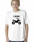 Kids Boys Childrens I Ride ATV 4 Wheeler Quad Dirt Bike Rider T Shirt 