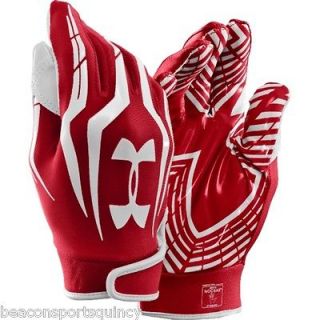   Under Armour UA F3 Adult Receiver Football Gloves RED FREE SHIPPING