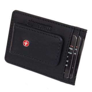   Clip Magnet Slim Thin Front Pocket Wallet Alpine Swiss ID & Cards