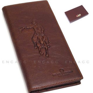   Vintage Cowhide Leather Checkbook Long Wallet/COWBOY/​Billfold Purse