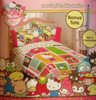 NEW NWT Sanrio Hello Kitty &Friends TWIN 4 Pc COMFORTER SHEETS Bedding 