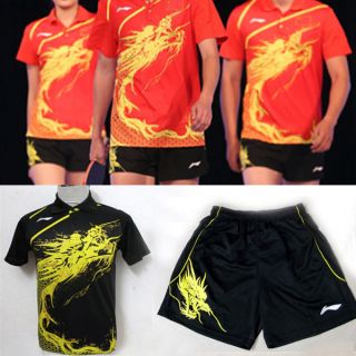   London Olympic Li Ning Mens Table Tennis Shirt Sports Shirt +shorts