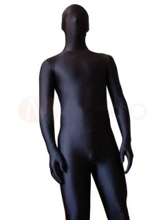 Full Body Black Unisex Lycra Spandex Zentai Suit S XXL #ZB012