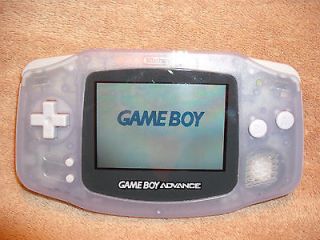 Nintendo Game Boy Advance clear glacier hand held system AGB 001